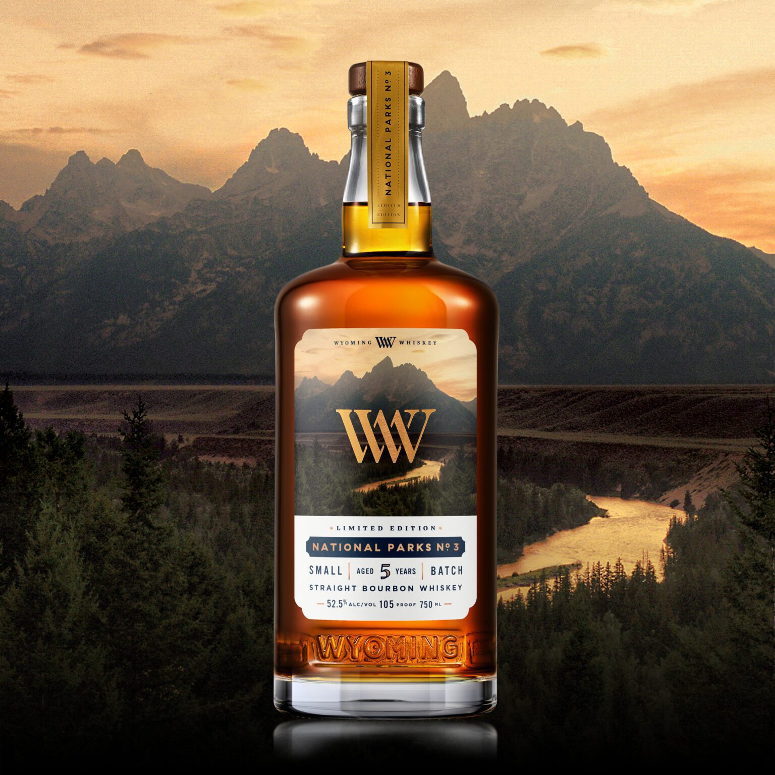 Wyoming Whiskey National Parks with Parks Background