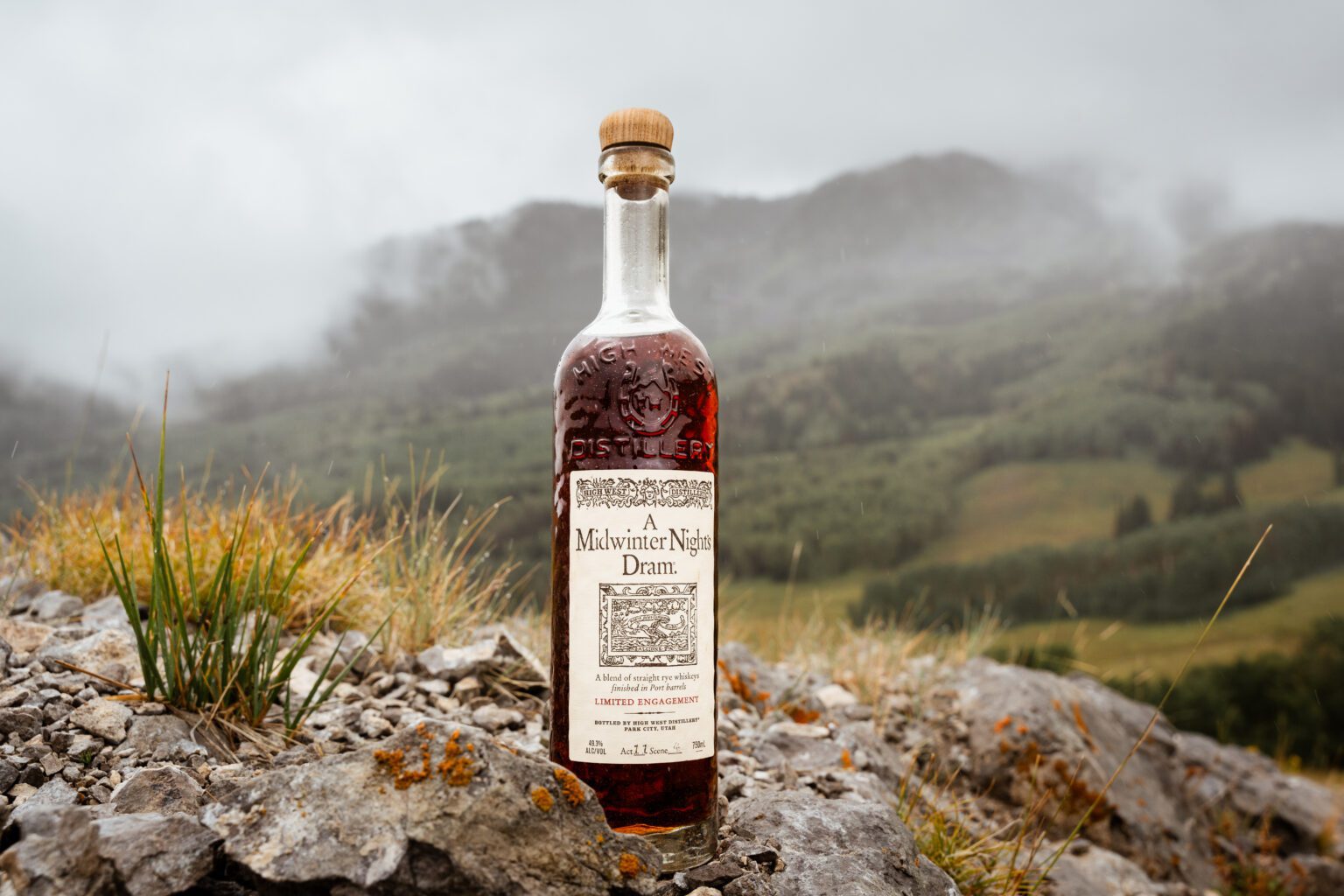 Midwinter's Night Dram overlooking the Utah Mountains