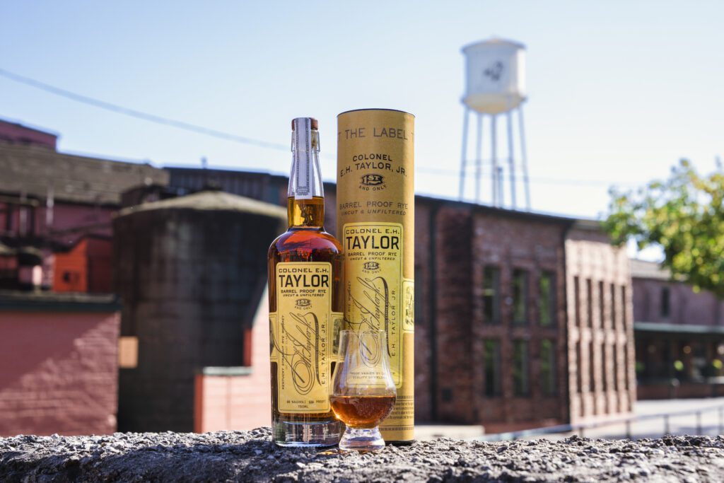 Buffalo Trace Distillery, Colonel E. H. Taylor, Jr. Barrel Proof Rye Bourbon Whiskey, limited edition release, uncut whiskey, unfiltered bourbon, 126 proof, rye recipe bourbon, E.H. Taylor Collection, Andrew Duncan, Harlen Wheatley, Kentucky distillery, bourbon enthusiasts, whiskey tasting, Bottled-in-Bond Act, American whiskey history.