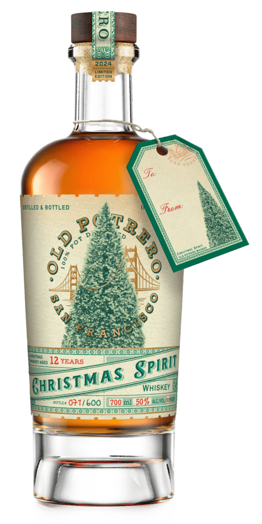 Bottle with a Christmas tree