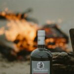 Bunnahabhain Cuan Garbh No.1 with a fire in the background